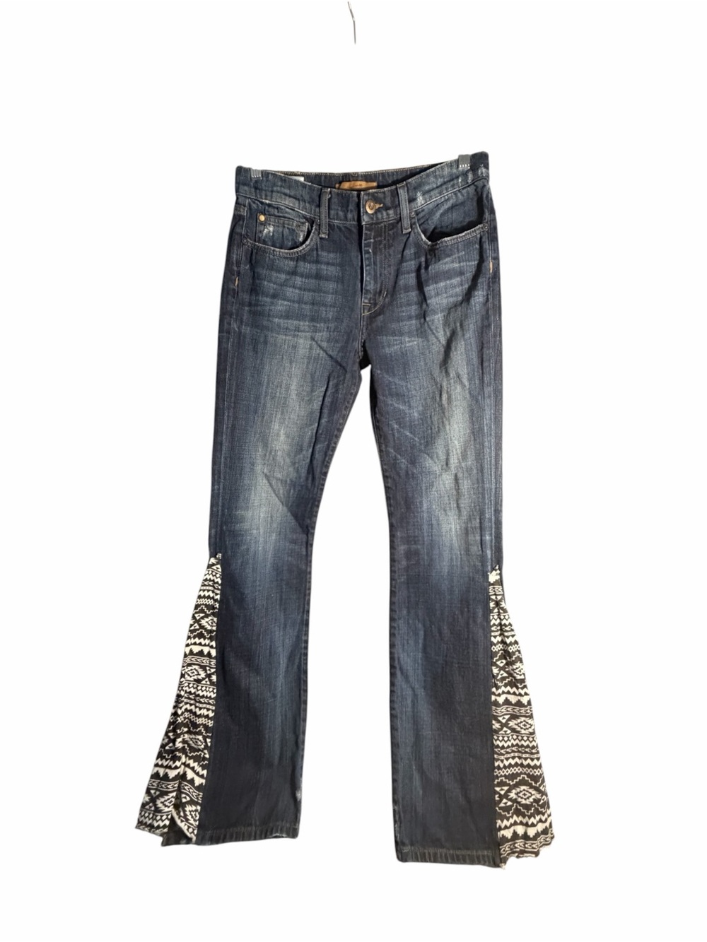 Joes Vintage 1971 Brixton Flare Jeans with Black & White Patterned Inserts Sz 31